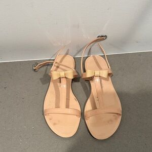 Stuart Weitzman Nude Bow Sandals